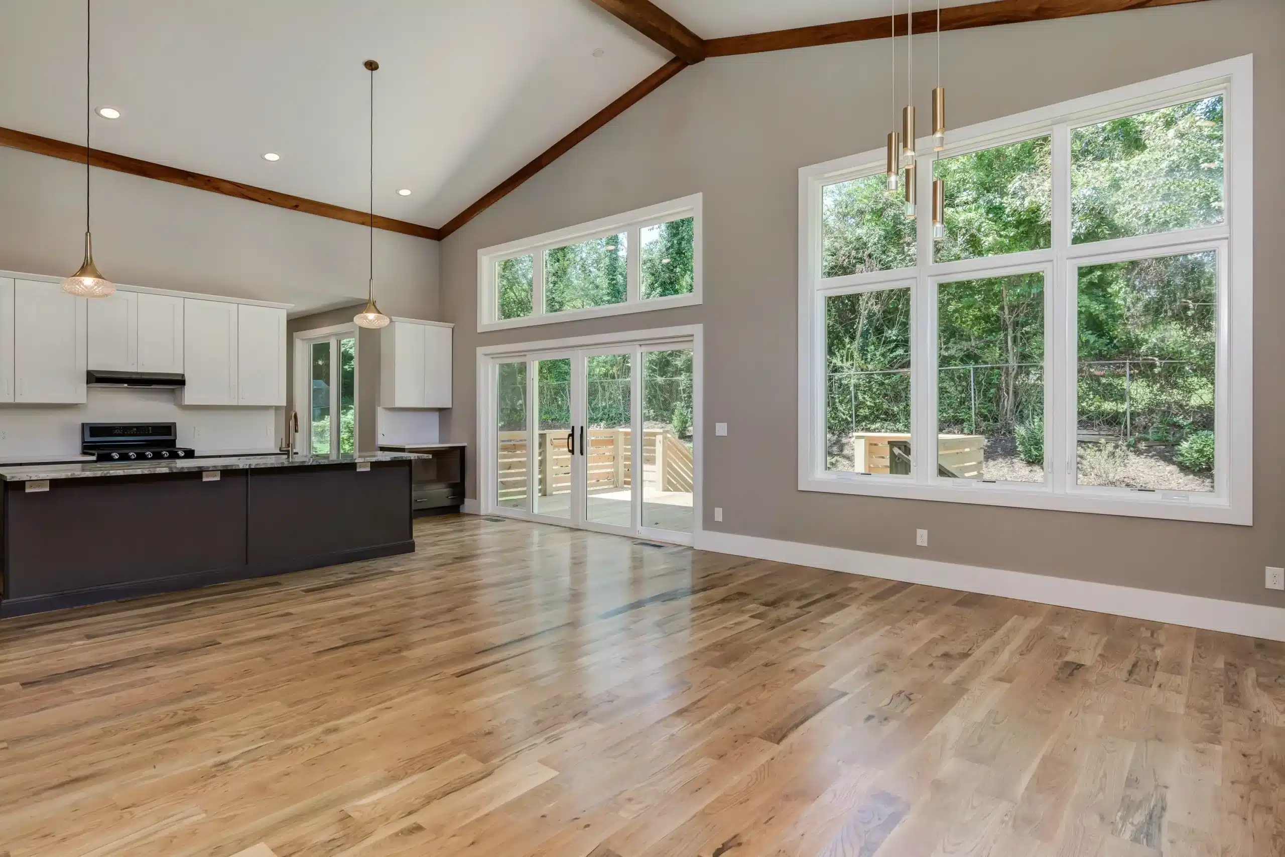 Home renovations in Asheville NC featuring a modern open-concept living space with natural wood accents.