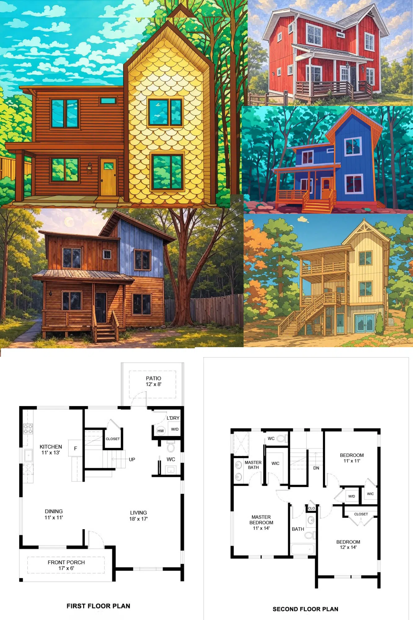 Sure Foot Builders modern two-story home designs with floor plans the Chickasaw plan in Western North Carolina